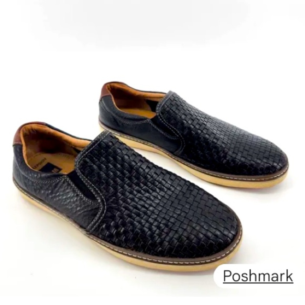 J&M Sheepskin Slip On Loafer Basketweave Black Super Comfortable Men’s 10M